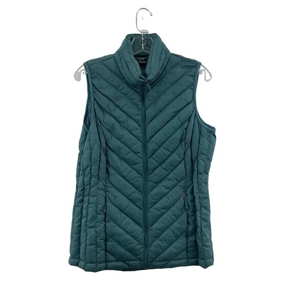 32 Degree Heat Women's Full Zip Insulated Green Quilted Nylon Vest S - Picture 1 of 5